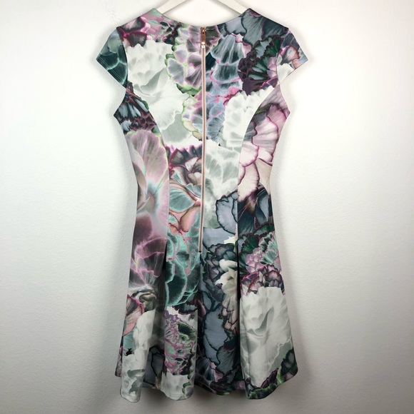 Ted Baker floral Mah pleated A line cocktail dress - Picture 8 of 8